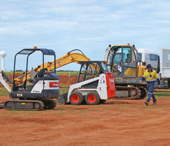 Vehicles on site
