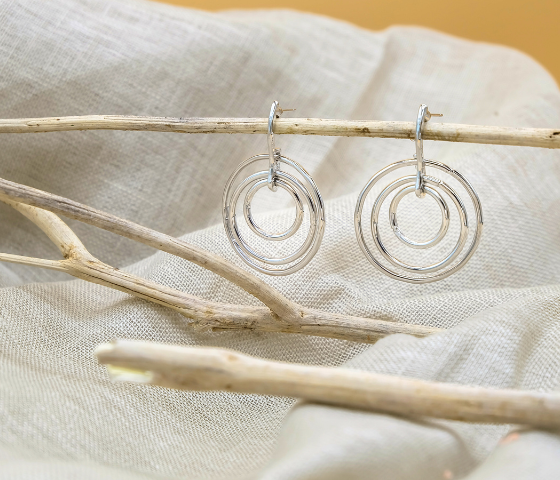 Silver earings jewellery